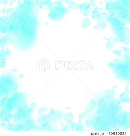 Turquoise flower petals falling down. Quaint roman 70930825