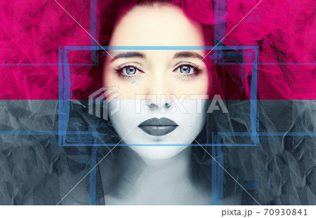 Portrait of beautiful woman. Fashion photo Portrait of beautiful woman. Fashion photo 70930841