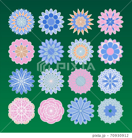 Set of mandalas, graphic round elements. Vector circle background. 70930912
