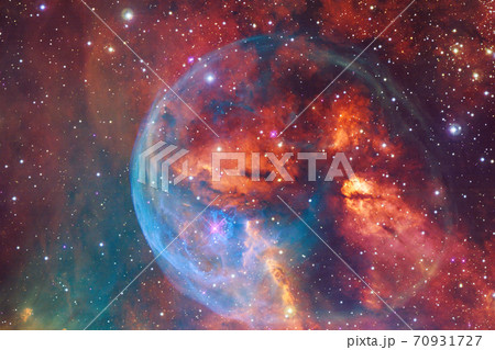 Outer space art. Starfield. Elements of this image furnished by NASA. 70931727