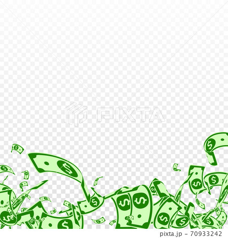 American dollar notes falling. Messy USD bills on  70933242