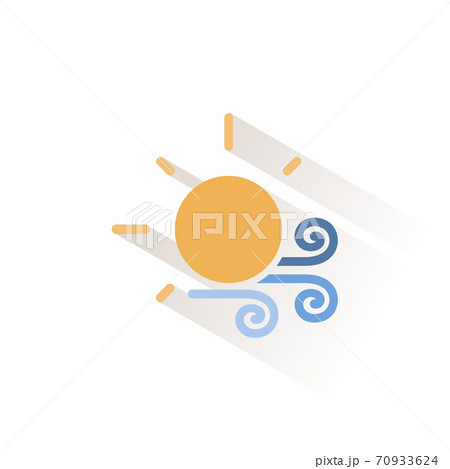 Wind and sun. Isolated color icon. Weather vector illustration 70933624