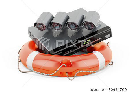 Service and repair of system digital video recorder CCTV, 3D rendering 70934700