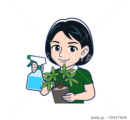 Beautiful woman in a green clothes 70937608