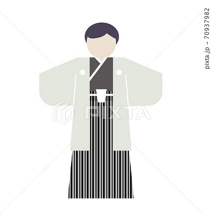 結婚衣装の着物を着た男性のシンプルイラストのイラスト素材