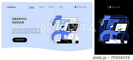 Graphic design vector concept landing page. Graphic design vector concept landing page. 70938359