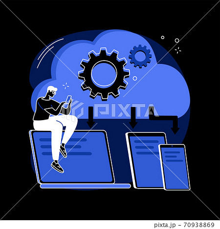 Cloud connection abstract concept vector illustration. 70938869