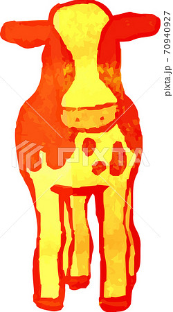 リアルな牛 ホルスタイン 墨絵 手描き イラストのイラスト素材