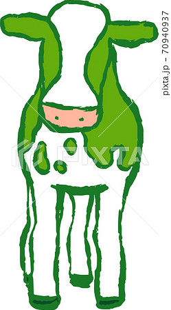 リアルな牛 ホルスタイン 墨絵 手描き イラストのイラスト素材