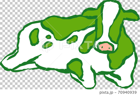 リアルな牛 ホルスタイン 墨絵 手描き イラストのイラスト素材