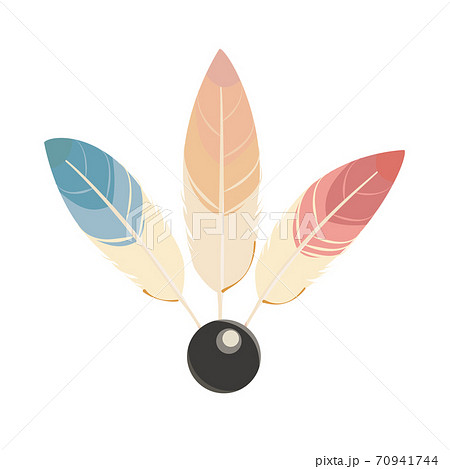 羽根付きの羽根のイラスト素材