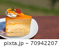 Orange cake on mountain background 70942207