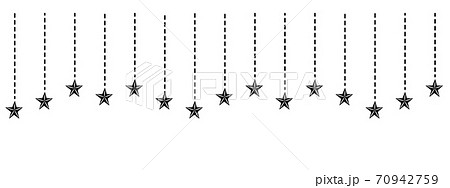 シンプルな星のオーナメント飾り 装飾 罫線のイラスト素材 70942759 Pixta