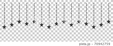 シンプルな星のオーナメント飾り 装飾 罫線のイラスト素材