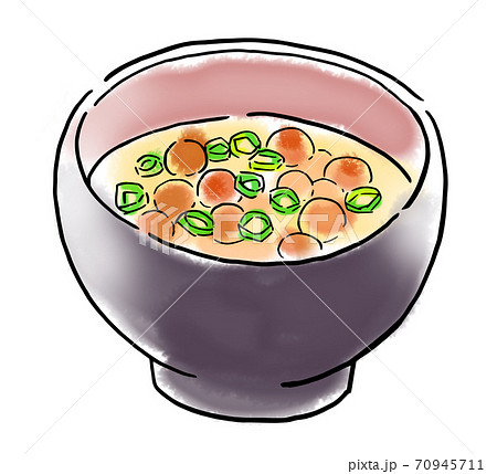 食べ物 イラスト なめこの味噌汁 食べ物 イラスト なめこの味噌汁 70945711