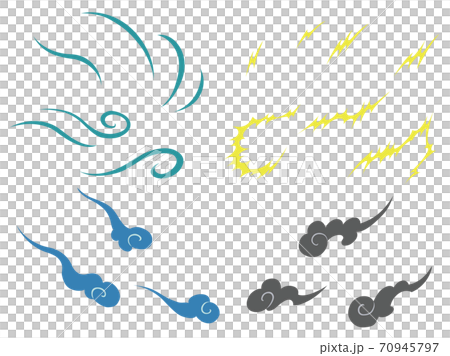 風と雷のエフェクトのイラスト素材