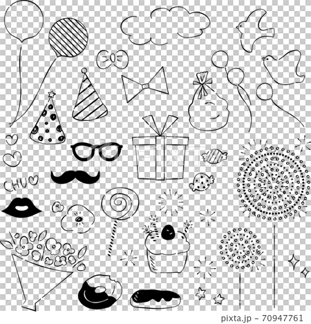 パーティ　あしらい　ペン画　手書き 70947761