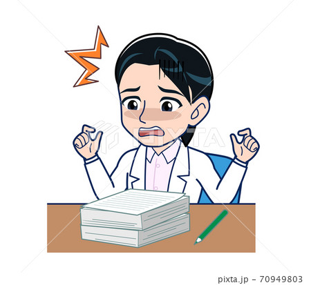 Young female doctor in a white lab coat 70949803