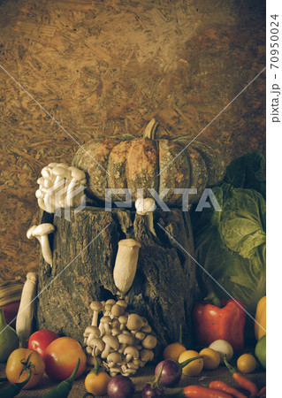 still life  Vegetables, Herbs and Fruits 70950024