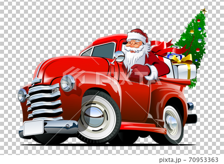 Cartoon retro Christmas pickup Cartoon retro Christmas pickup 70953363