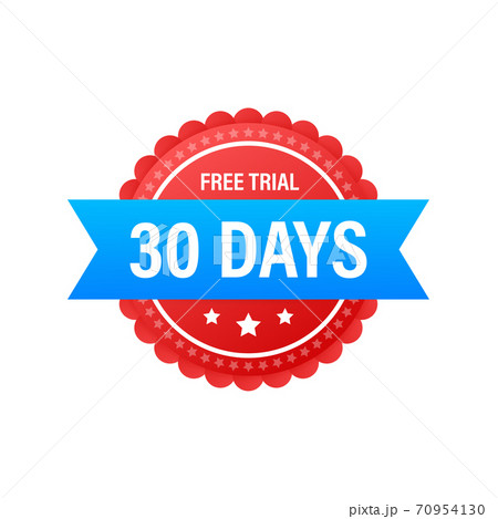 30 days free trial label, badge, sticker. Software promotions for free downloads. It can be used for application. Vector illustration. 30 days free trial label, badge, sticker. Software promotions for free downloads. It can be used for application. Vector illustration. 70954130