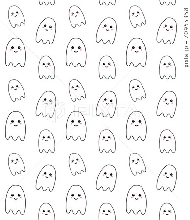 Vector seamless pattern of hand drawn doodle ghost Vector seamless pattern of hand drawn doodle ghost 70955358