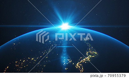 地球 太陽光フレア 背景素材 背景宇宙 地球 太陽光フレア 背景素材 背景宇宙 70955379
