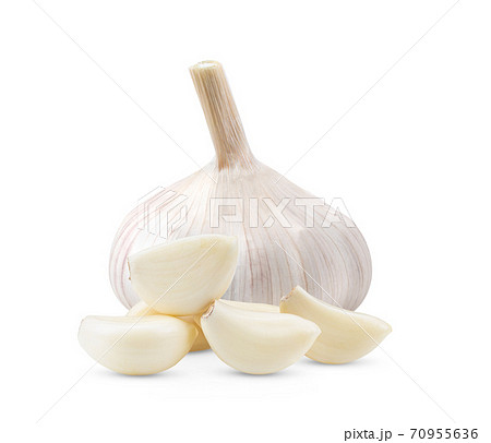 garlic on white background 70955636