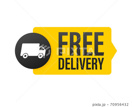 Free delivery. Badge with truck. Price tag. Vector stock illustrtaion. Free delivery. Badge with truck. Price tag. Vector stock illustrtaion. 70956432