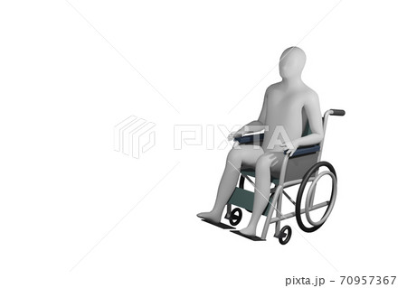 車椅子に乗った人 70957367