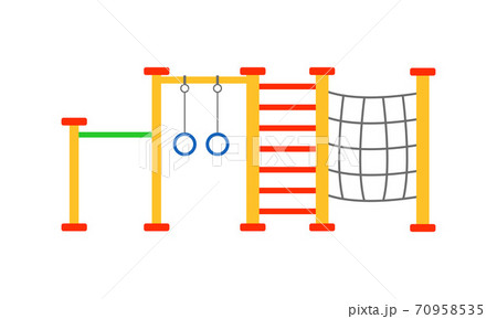 Kids Playground Elements with Monkey Bars and Ladder Vector Set Kids Playground Elements with Monkey Bars and Ladder Vector Set 70958535