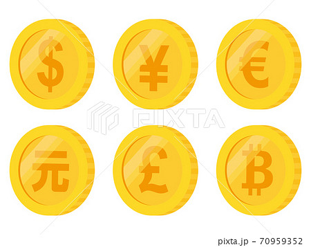 通貨のマークのコインセット 70959352