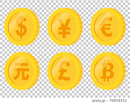 通貨のマークのコインセット 70959352