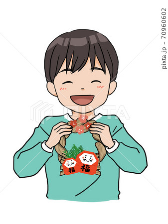 しめ縄を手作りする男の子 しめ縄を手作りする男の子 70960602