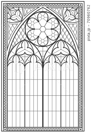 Vintage gothic background with arch outline drawing Vintage gothic background with arch outline drawing 70960762