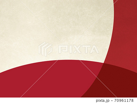 紗綾形（さやがた）　箔　金白赤　和柄　フレーム　（背景素材） 70961178