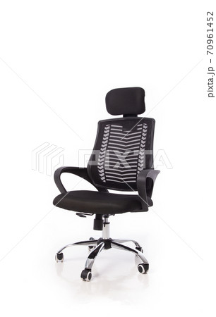 office chair with black backrest, black seat and handles, isolated on white background office chair with black backrest, black seat and handles, isolated on white background 70961452