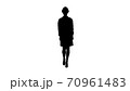 Silhouette Woman engineer in white robe and white hard hat walki 70961483