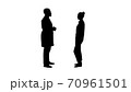 Silhouette Acquaintance doctor with a patient. 70961501