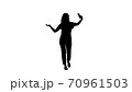 Silhouette Cheerful young hipster girl streaming video for inter 70961503
