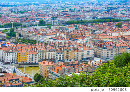 Lyon, France - aerial view of the city panorama 70962808