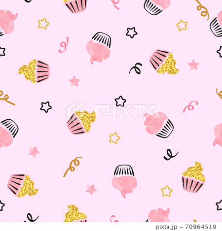 Sweet cupcakes seamless pattern. Sweet cupcakes seamless pattern. 70964519