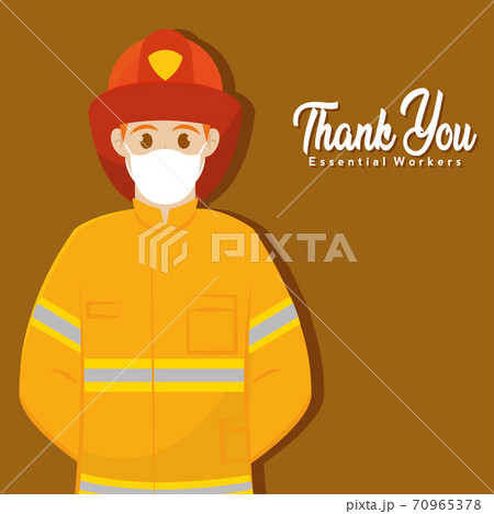 Fireman picture thank you essential workers 70965378