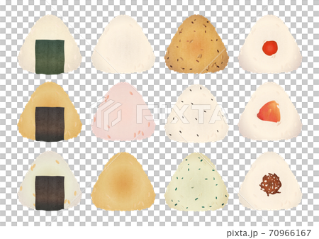 いろんな種類のおにぎりの素材イラスト 70966167