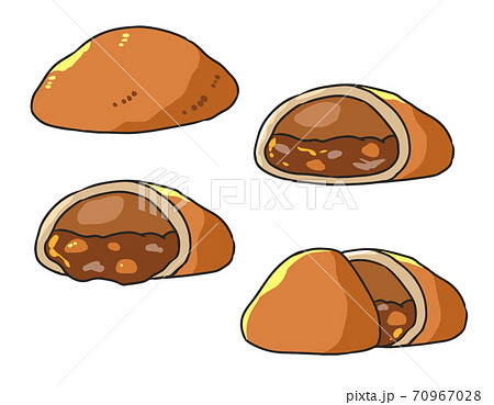 カレーパンのイラスト素材