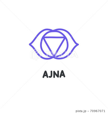 chakra doodle icon, vector color line illustration chakra doodle icon, vector color line illustration 70967071