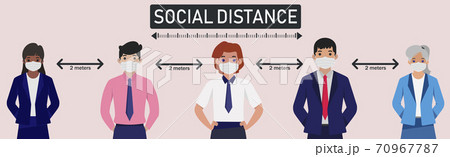 New world trend social distance, pandemic...のイラスト素材 [70967787] - PIXTA