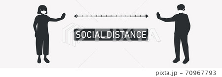 New world trend social distance, pandemic consequences - Vector 70967793