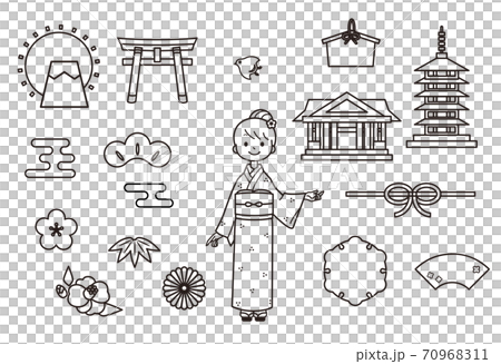 京都っぽい和の素材(単色) 京都っぽい和の素材(単色) 70968311