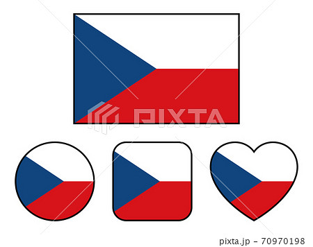 チェコ国旗のバリエーションセット（縁線あり）